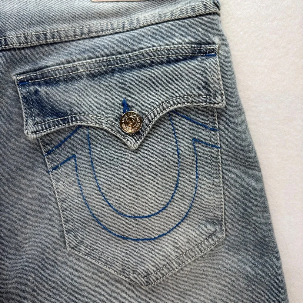 True Religion Ricky Relaxed Straight Men’s Cutoff Jean Short Size 34